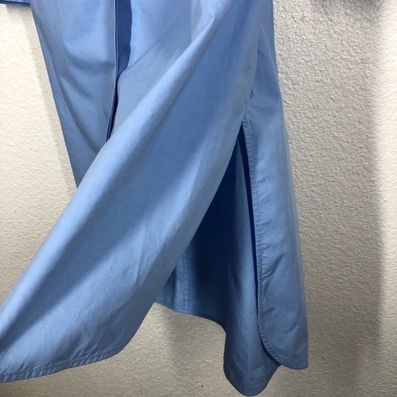 Sandro Paris Blue Cox Poplin Lace Shirt Dress Long Sleeve Button Down 38 M - Picture 12 of 16